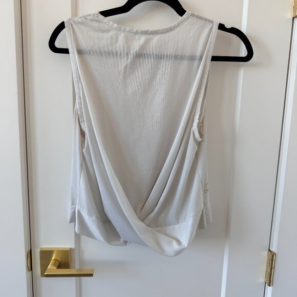 White Twist Back Tank Top Sheer - Picture 3 of 4